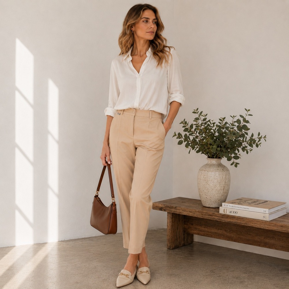LAUREN ACTIVE RALPH LAUREN Women's Straight Pants 6 Khaki Stretch HONG KONG MADE